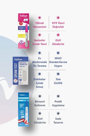 Gebelik Paketi 5 Ovulasyon & 1 Erkek Fertilite & 2 Gebelik Testi