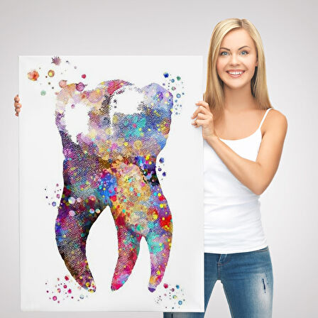 Renkli Diş, Diş Hekimi Duvar Tablosu-6283