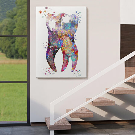 Renkli Diş, Diş Hekimi Duvar Tablosu-6283