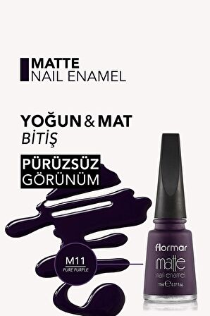 Flormar Oje Matte Nail Enamel M11 Pure Purple 34000004-m11