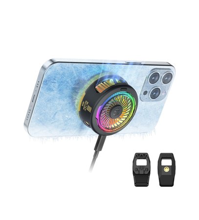 RGB Ekranlı Manyetik Telefon Soğutucu Fan | Dijital Sıcaklık Göstergeli Mobil Oyun Soğutucusu
