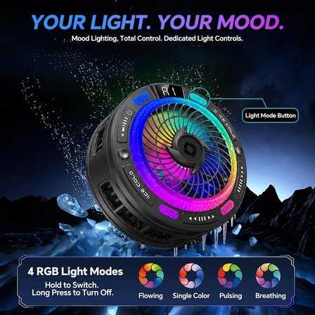 RGB Ekranlı Manyetik Telefon Soğutucu Fan | Dijital Sıcaklık Göstergeli Mobil Oyun Soğutucusu