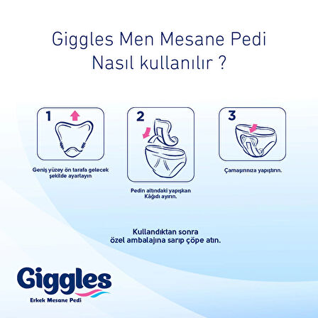 Giggles Yetişkin Erkek Mesane Pedi - L Beden - 1 Paket 20 Adet
