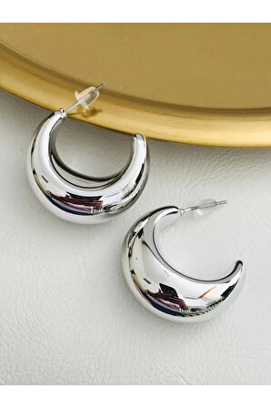 İthal Yarım Ay 3 cm Çelik Küpe