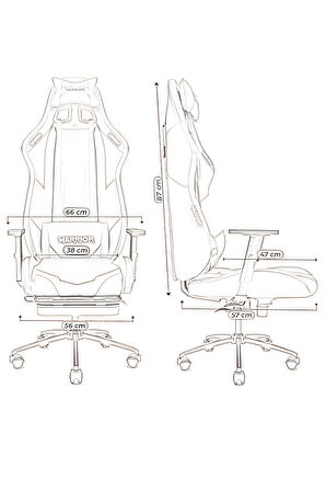 Warrior Scorpion Oyuncu Koltuğu - Hardal - Ayak Uzatmalı Bilgisayar Sandalyesi - 1575C0492