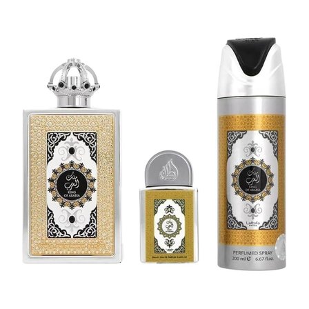 Lattafa Pride King Arabia EDP 100 ml + EDP 20 ml +  Deodorant 200 ml Erkek Parfüm Seti