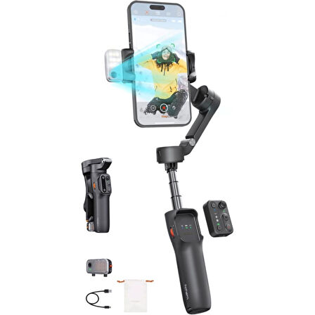 Isteady V3 Yapay Zeka Takip Sensörlü 3 Eksenli Telefon Sabitleyici Gimbal