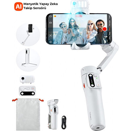 Hohem Isteady V3Yapay Zeka Takip Sensörlü 3 Eksenli Telefon Sabitleyici Gimbal