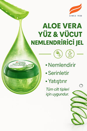 Aloe Vera Yüz ve Vücut Nemlendirici Jel 300 ml | Serinletici, Yatıştırıcı