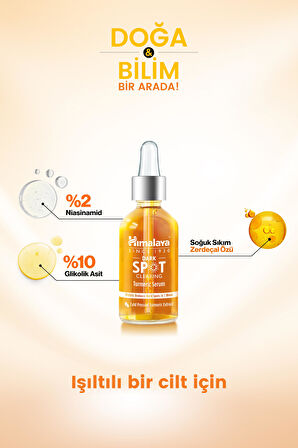 Dark Spot Clearing Leke Karşıtı Zerdeçal Özlü Serum 30 ml, Niacinamide %2, Glikolik Asit 10%