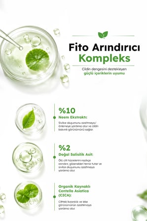 Sivilce Karşıtı Arındırıcı Yüz Temizleme Jeli 150 ml | Neem & Zerdeçal | Normal ve Yağlı Ciltler