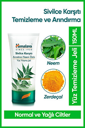 Sivilce Karşıtı Arındırıcı Yüz Temizleme Jeli 150 ml | Neem & Zerdeçal | Normal ve Yağlı Ciltler