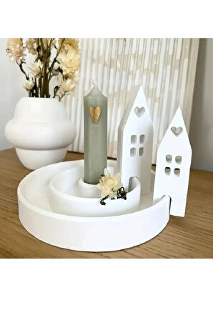 Dekoratif Ev Tealight 4 Parça Mumluk