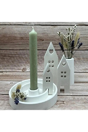 Dekoratif Ev Tealight 4 Parça Mumluk