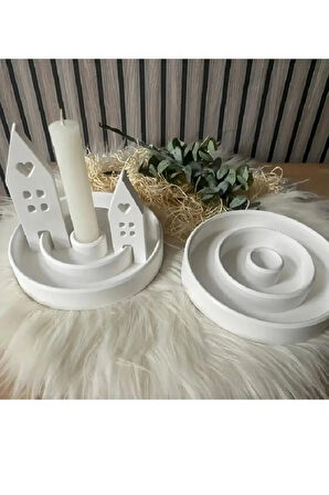 Dekoratif Ev Tealight 4 Parça Mumluk