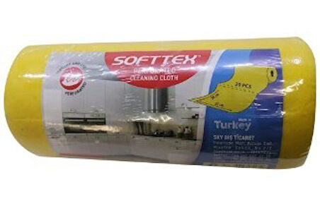 Technow Softtex 15 Kesimli Sarı Kopar Kullan Rulo Temizlik Bezi 27x30 Cm 5 Adet 