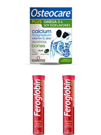 Osteocare Plus  Omega 3 84 Tablet + 2 Adet Feroglobin Fizz 20 Tablet