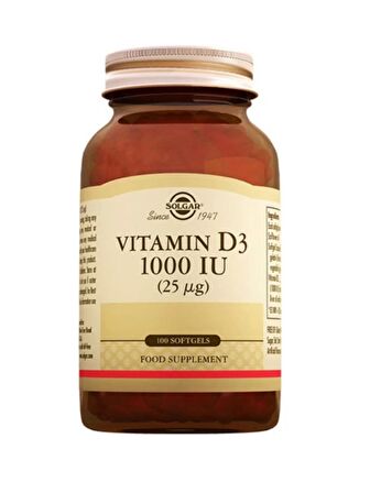 Solgar Vitamin D3 1000ıu 100 Yumuşak Kapsül