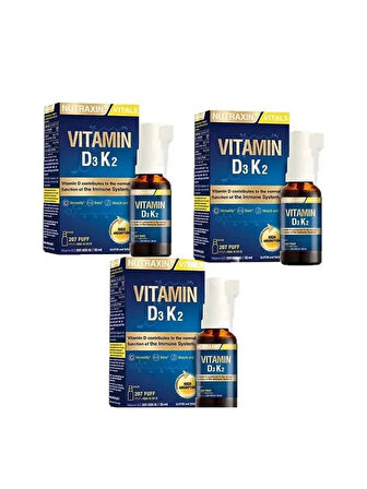 Nutraxin Vitamin D3 K2 30 Ml X 3 Adet Kofre