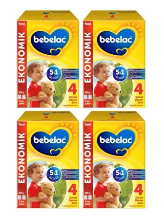 Bebelac 4 Devam Sütü 800 gr 1 Yaş+ X 4 Adet