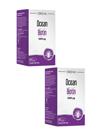 Ocean Biotin 5000 mcg 60 Kapsül X 2 Adet Saç Bakım Seti