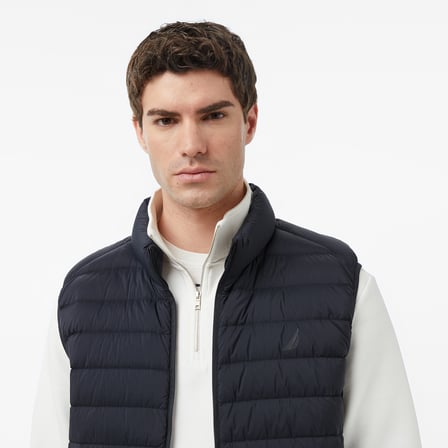 Nautica Erkek Siyah Regular Fit Su İtici Kaz Tüyü Yelek