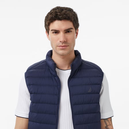 Nautica Erkek Lacivert Regular Fit Su İtici Kaz Tüyü Yelek
