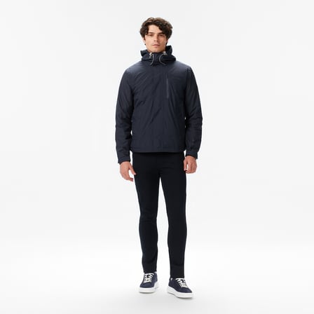 Nautica Erkek Siyah Regular Fit Kapüşonlu Su Geçirmez Yağmurluk