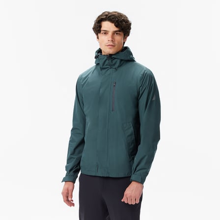 Nautica Erkek Yeşil Regular Fit Kapüşonlu Su Geçirmez Yağmurluk