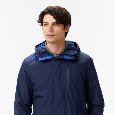 Nautica Erkek Lacivert Regular Fit Kapüşonlu Su Geçirmez Yağmurluk