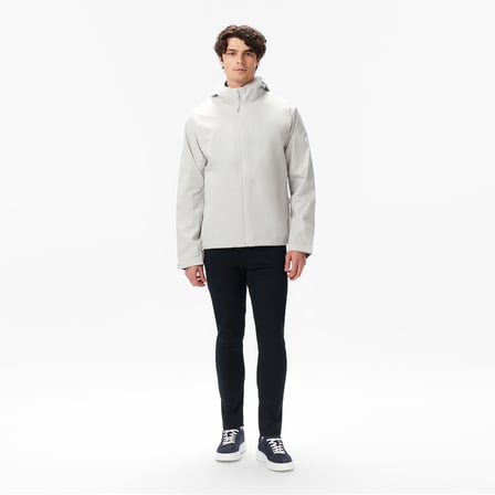 Nautica Erkek Gri Regular Fit Kapüşonlu Su Geçirmez Yağmurluk