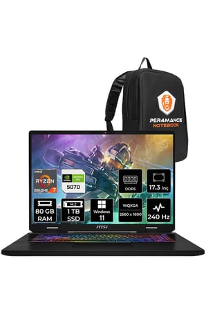 Crosshair A17 HX R7 8840HX 80GB 1TB SSD RTX5070/8GB 115W 17" QHD+ 240Hz W11P Gaming D8WGKG