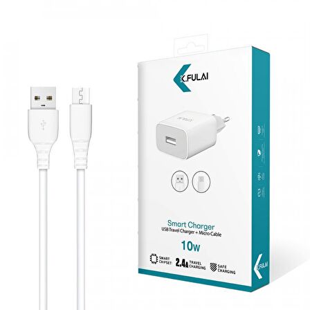 K.Fulai KA-01M USB 10 Watt Hızlı Şarj Aleti Beyaz