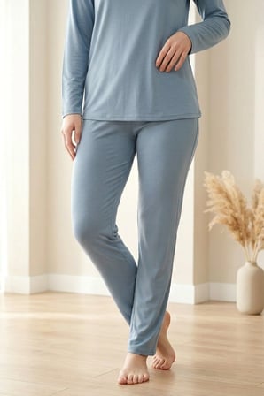 Kadın Dantelli Bambu Viskon Uzun Kollu Mevsimlik Soft Örme Yumuşak Pijama Takımı