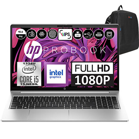 Hp Probook 450 G10 Intel Core I5 1334U 32GB 512GB SSD Intel® Iris® Xᵉ Windows 11 Home 15.6" Fhd Taşınabilir Bilgisayar 9B9H3EAH10 + Weblegelsin Çanta