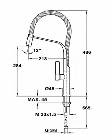 TEKA FO 997 SİYAH ARMATÜR 62997020FN