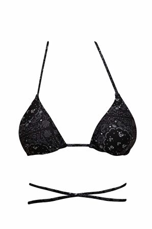 DeFacto Fall in Love Regular Fit Şal Desenli Bikini Üstü C3176AX24SMBK81