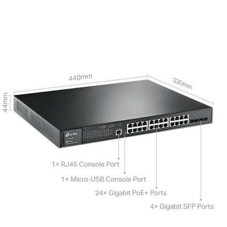 TP-Link TL-SG3428MP 28 Port Gıgıbaıt 4 Port Gıgabıt L2 Yönetilebilir Swıtch