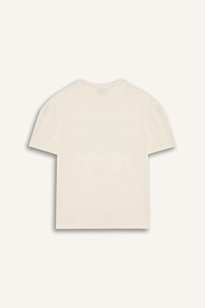 DeFacto Kız Çocuk NBA Wordmark Oversize Geniş Kalıp Bisiklet Yaka Kısa Kollu Tişört E7631A825HSBG700
