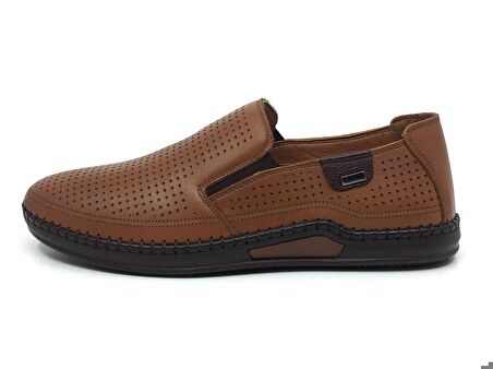 Catelli %100 İçi Dışı Hakiki Deri Ortopedik Erkek Yazlık Rahat Günlük Topuk Masajlı Hafif Çarık Ayakkabı 40-45