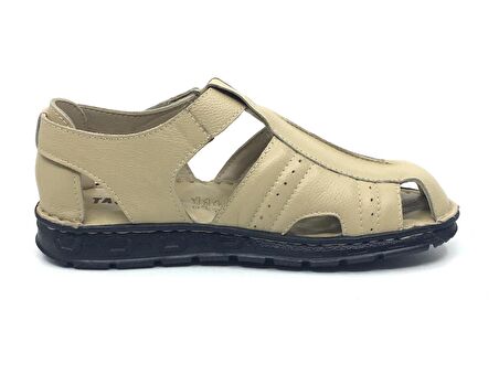 Taşpınar %100 Hakiki Deri Ortopedik Erkek Yazlık Yeni Sezon Rahat Terlik Sandalet 40-45