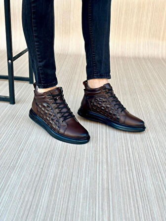 Taşpınar %100 Hakiki Deri Ortopedik İthal Taban Erkek Sneaker Spor Bot Yeni Sezon 40-44