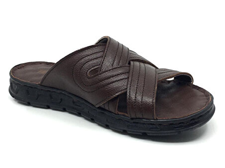 Taşpınar İçi Dışı %100 Deri Ortopedik Erkek Yazlık Rahat Günlük Hafif Yeni Sezon Terlik Sandalet 40-45