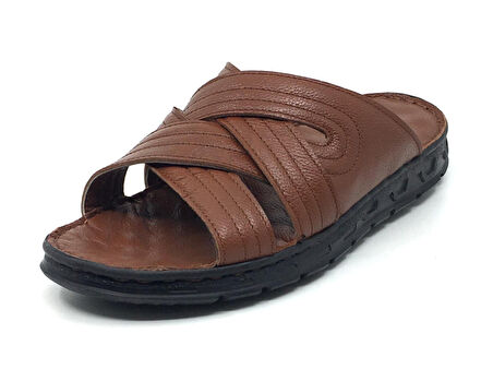 Taşpınar İçi Dışı %100 Deri Ortopedik Erkek Yazlık Rahat Günlük Hafif Yeni Sezon Terlik Sandalet 40-45