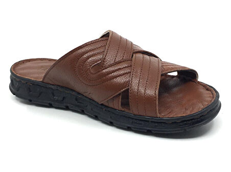 Taşpınar İçi Dışı %100 Deri Ortopedik Erkek Yazlık Rahat Günlük Hafif Yeni Sezon Terlik Sandalet 40-45