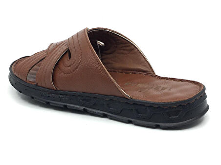 Taşpınar İçi Dışı %100 Deri Ortopedik Erkek Yazlık Rahat Günlük Hafif Yeni Sezon Terlik Sandalet 40-45