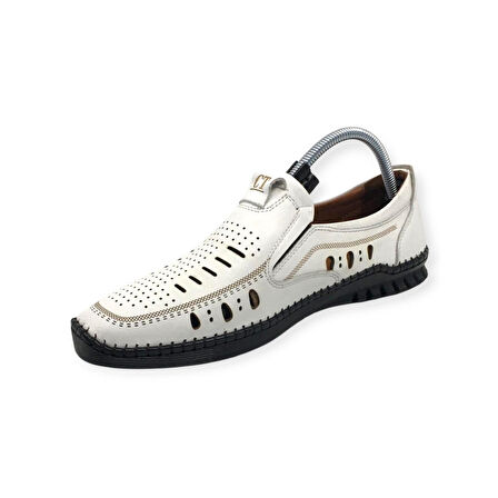 Catelli %100 Hakiki Deri Erkek Yazlık Rahat Günlük Delikli Ekstra Esnek & Hafif Yeni Sezon Çarık Ayakkabı 40-45