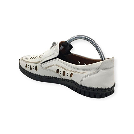 Catelli %100 Hakiki Deri Erkek Yazlık Rahat Günlük Delikli Ekstra Esnek & Hafif Yeni Sezon Çarık Ayakkabı 40-45