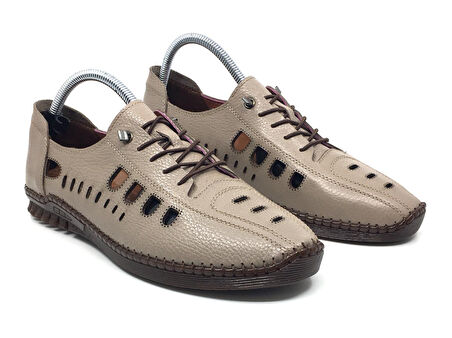 Catelli %100 Hakiki Deri Erkek Tam Yazlık Rahat Günlük Delikli Terleme & Koku Yapmaz Çarık Ayakkabı Yeni Sezon 40-45