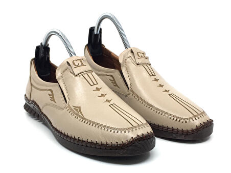 Catelli %100 Deri Ortopedik Erkek Yazlık Rahat Günlük Lazer Baskılı Çarık Ayakkabı Yeni Sezon 40-45